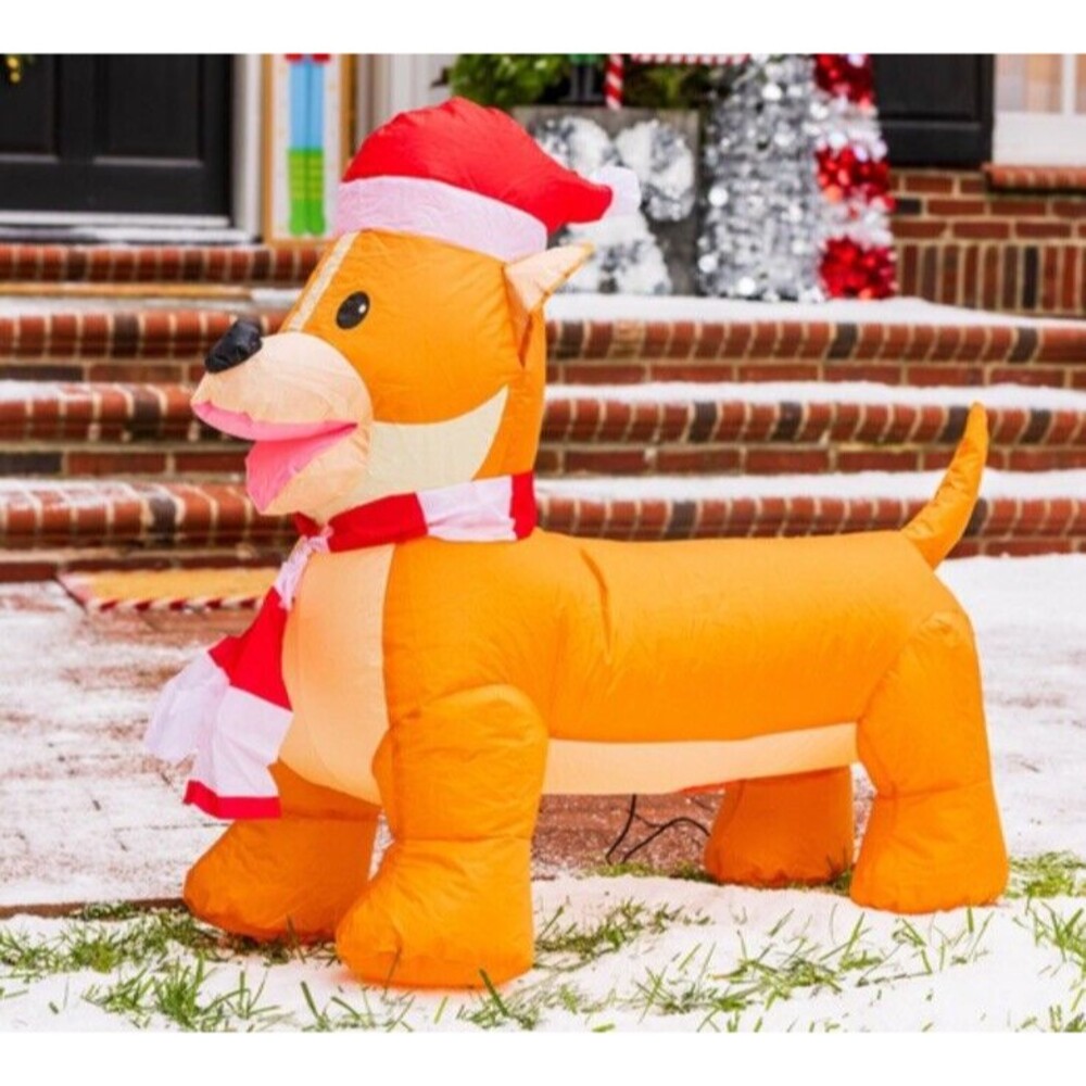 🔥Inflatable Corgi Indoor/Outdoor Christmas Decor BNWT🔥